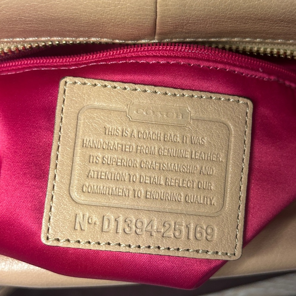 Coach Beige Leather Satchel - Picture 7 of 9